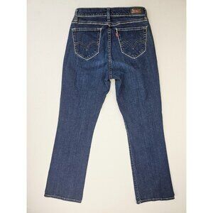 Levi's Size 8M Women 31 Inch Inseam 529 Curvy Boot Cut Blue Denim Logo Tag Jeans